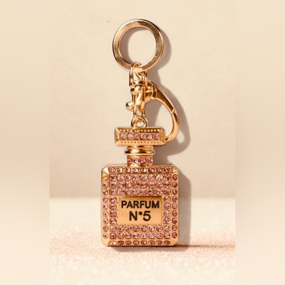 Pink and Gold Parfum N°5 Keychain